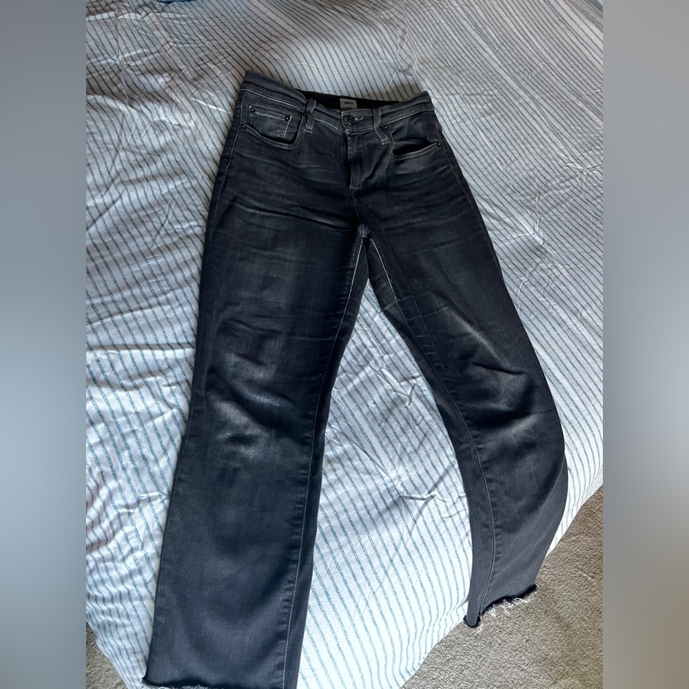 EDWIN faded black straight jeans